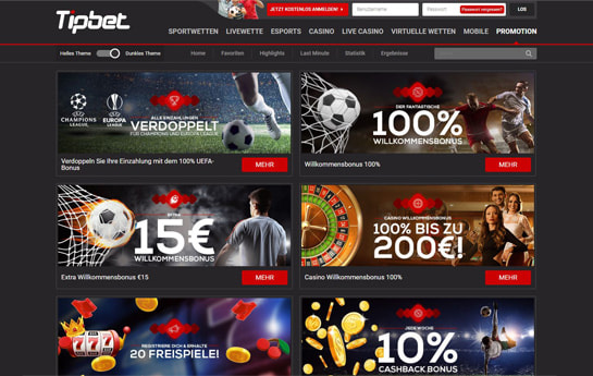 Bonus Angebot von Tipbet